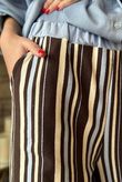 Marlowe Stripe Wide Leg Lounge Trouser Chocolate 
